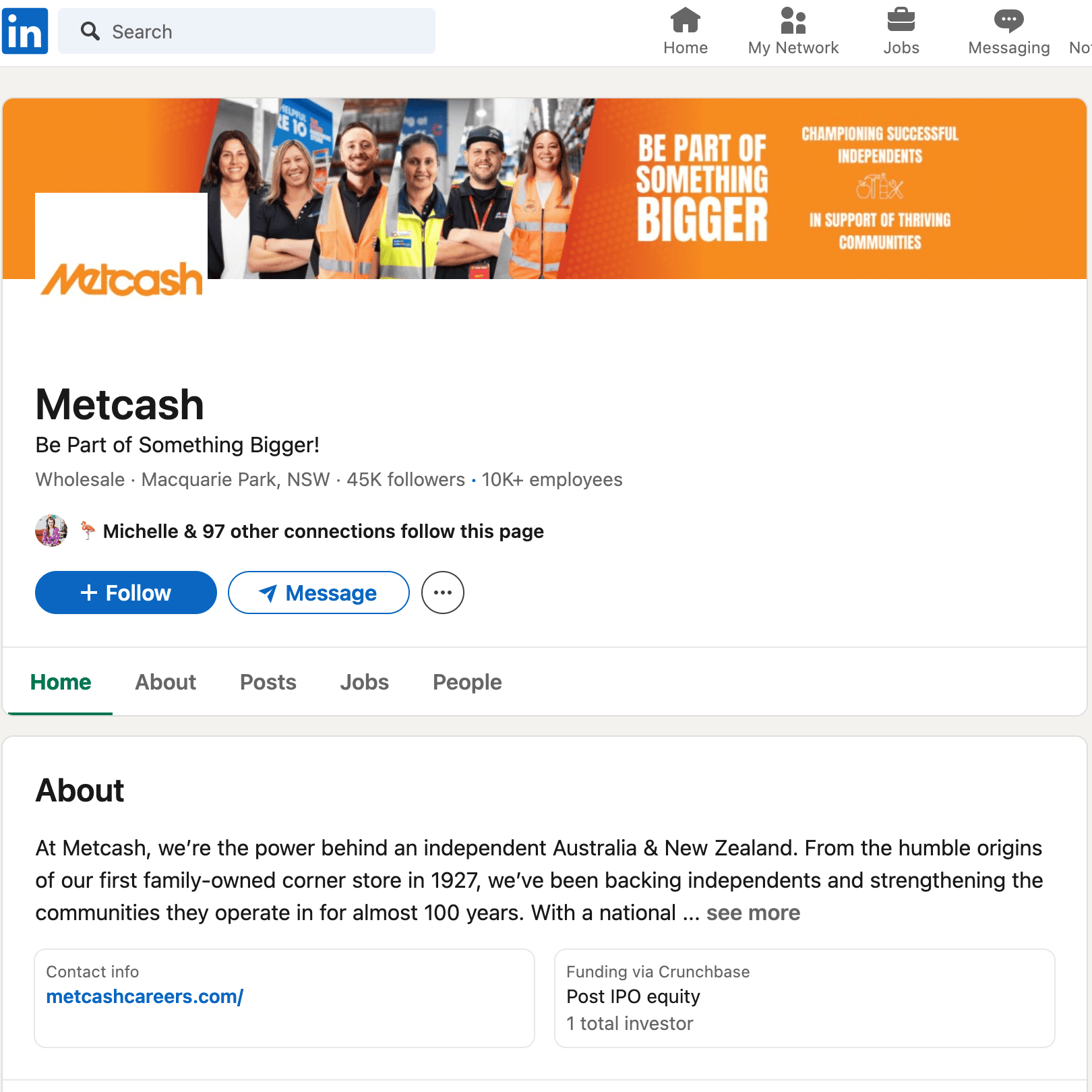 Metcash Australia LinkedIn