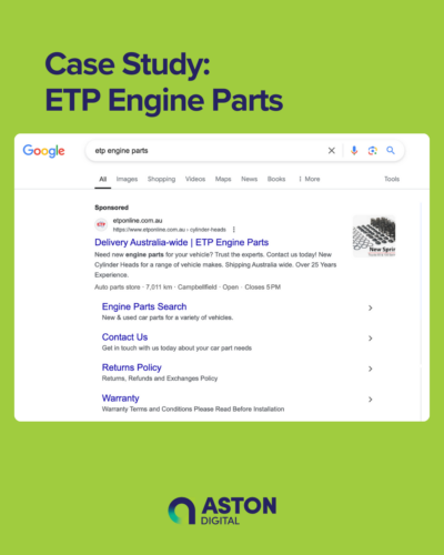 Google Ads Mangement Case Study: ETP Engine Parts